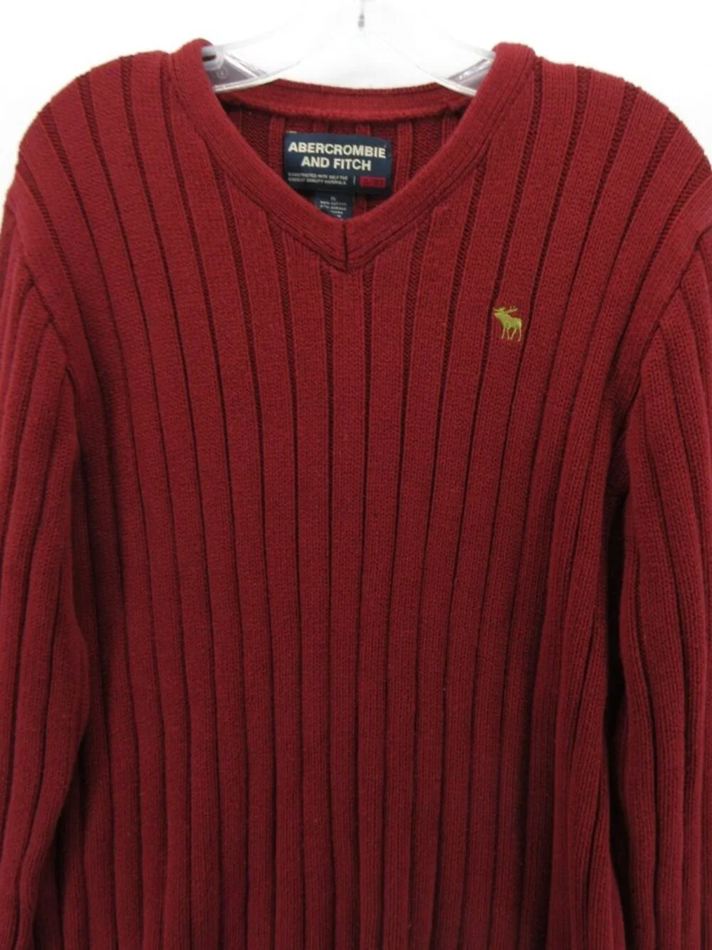 VINTAGE Abercrombie & Fitch Sweater XL Pullover Y2K Ribbed Slim Chunky *
